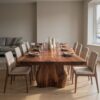 Contemporary Dining Table With Asymmetrical Natural Edge For Dining Room