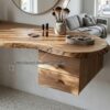 Modern Floating Solid Wood Dressing Table Wall Mounted Bedroom