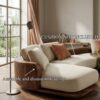 Sculptural Curved Sectional Sofa Frame Solid Wood Flowing Form Living Room And Lounge