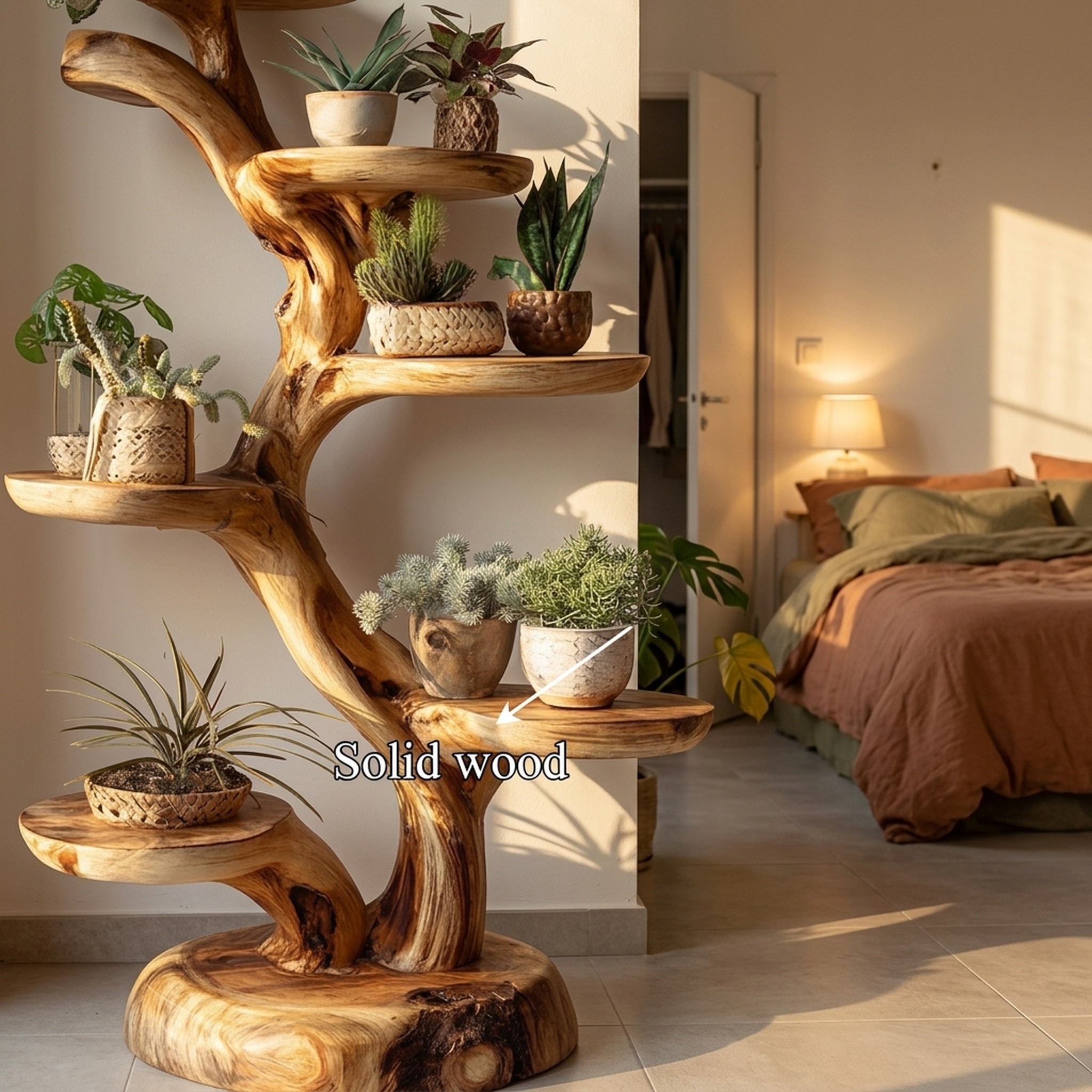 4_96efa819.jpg Rustic Tree Plant Stand Botanical Living Room