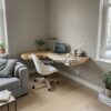 Mid Century Floating Desk Bedroom Study