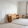 Natural Halloween Garden Bench With Sculptural Branch Back For Porch