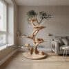 Custom Handmade Wooden Cat Tree Modern Large Climbing Tree Unique