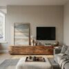 Contemporary Low Wood TV Stand For Media Room