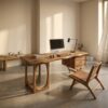 Organic Dual Pedestal Executive Desk Elegant Office