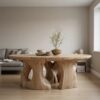 Contemporary Round Dining Table With Abstract Cutout Design For Dining Room And Kitchen