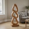 Abstract Wooden Sculpture For Elegant Coastal Balcony Decor