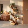 Rustic Tree Plant Stand Botanical Living Room