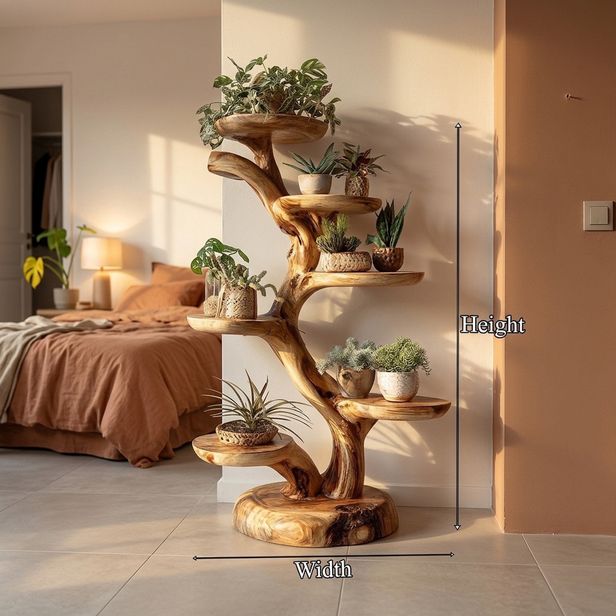 5_8ef9caf2.jpg Rustic Tree Plant Stand Botanical Living Room
