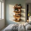 Sculptural Floating Shelf With Organic Wooden Form For Living Room And Kitchen