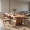 Contemporary Dining Table With Asymmetrical Natural Edge For Dining Room