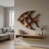 Artistic Sculptural Wall Art Fish-Inspired For Living Room
