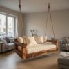 Contemporary Hanging Sofa Swing City View Elegant Apartment