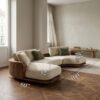 Sculptural Curved Sectional Sofa Frame Solid Wood Flowing Form Living Room And Lounge
