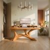 Scandinavian Corner Desk With Raised Monitor Stand For Home Office