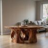 Contemporary Round Dining Table With Abstract Cutout Design For Dining Room And Kitchen