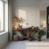 Modern Halloween Statement Bathroom Vanity With Sculptural Branch Frame For Bathroom