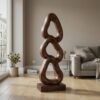 Abstract Wooden Sculpture For Elegant Coastal Balcony Decor