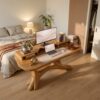 Scandinavian Corner Desk With Raised Monitor Stand For Home Office