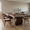 Contemporary Dining Table With Asymmetrical Natural Edge For Dining Room