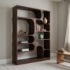 Artistic Wood Bookcase, Handcrafted Sculptural Bookshelf with Open Shelving for Living Room, Bedroom & Office