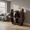 Elegant Sculptural Wooden Record Cabinet For Living Room