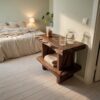 Artistic Solid Wood Display Shelf, Large Handcrafted Wooden Bookshelf & Storage Rack for Living Room