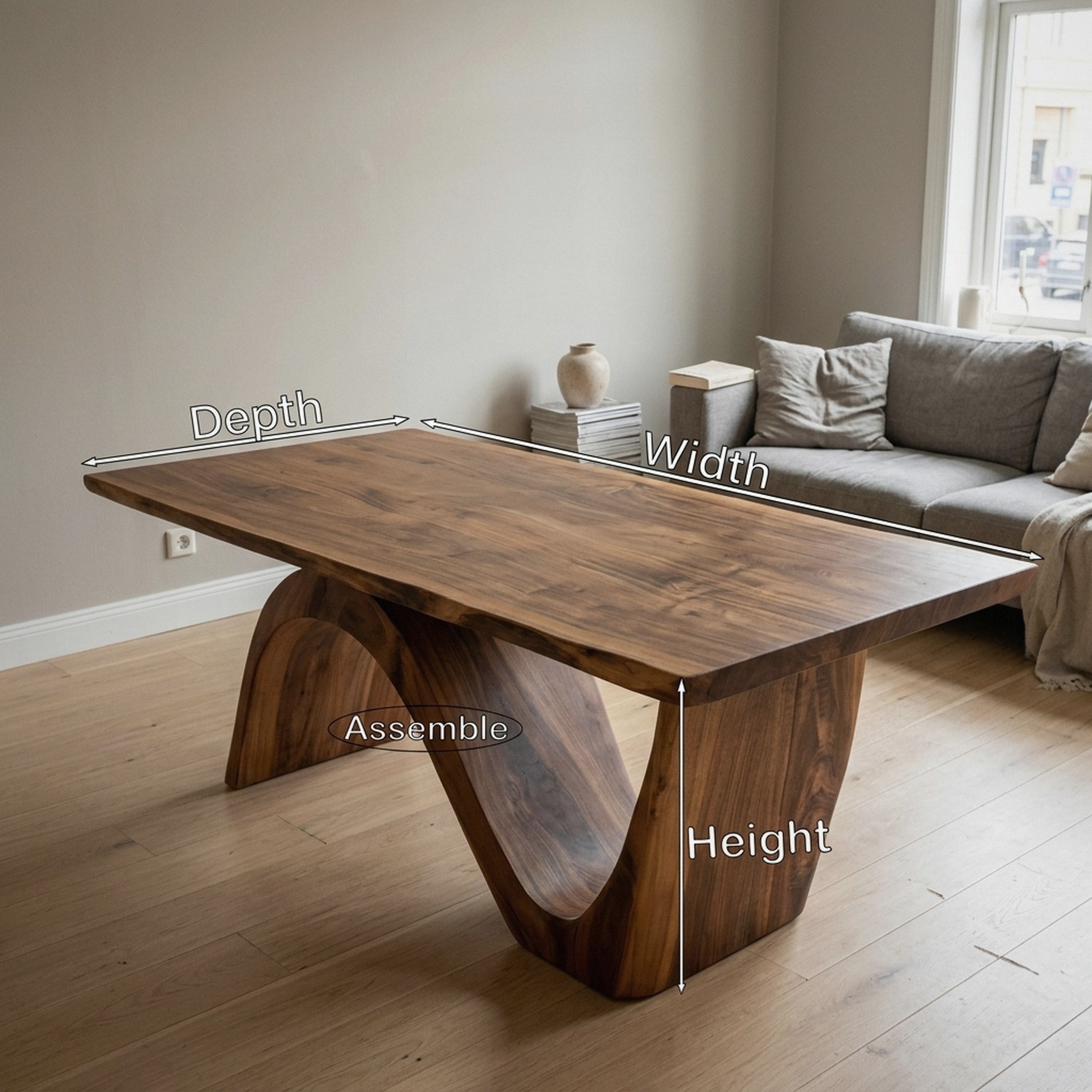 8_0c946c86.jpg Contemporary Curved Base Wood Dining Table For Dining Area