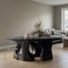 Contemporary Round Dining Table With Abstract Cutout Design For Dining Room And Kitchen