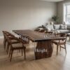 Contemporary Dining Table With Asymmetrical Natural Edge For Dining Room