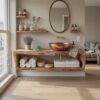 Handcrafted Wooden Vanity For Bathroom Natural Look