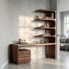 Scandinavian Writing Desk With Integrated Storage Hutch For Bedroom And Workspace