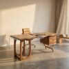 Organic Dual Pedestal Executive Desk Elegant Office