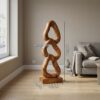 Abstract Wooden Sculpture For Elegant Coastal Balcony Decor